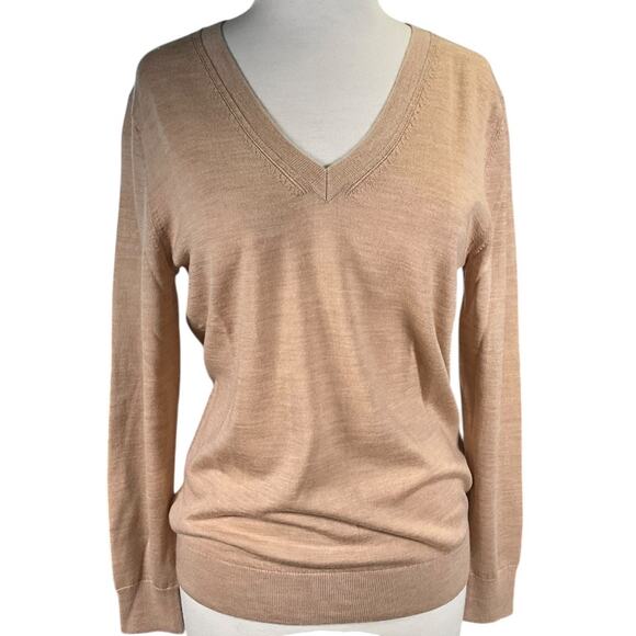 Banana Republic 100% Merino Wool V-Neck Sweater – Camel Tan – Size Small – NWOT - Picture 1 of 9
